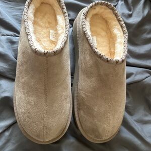 PAWZ Beige Suede Slip-On Fleece Lined Loafers